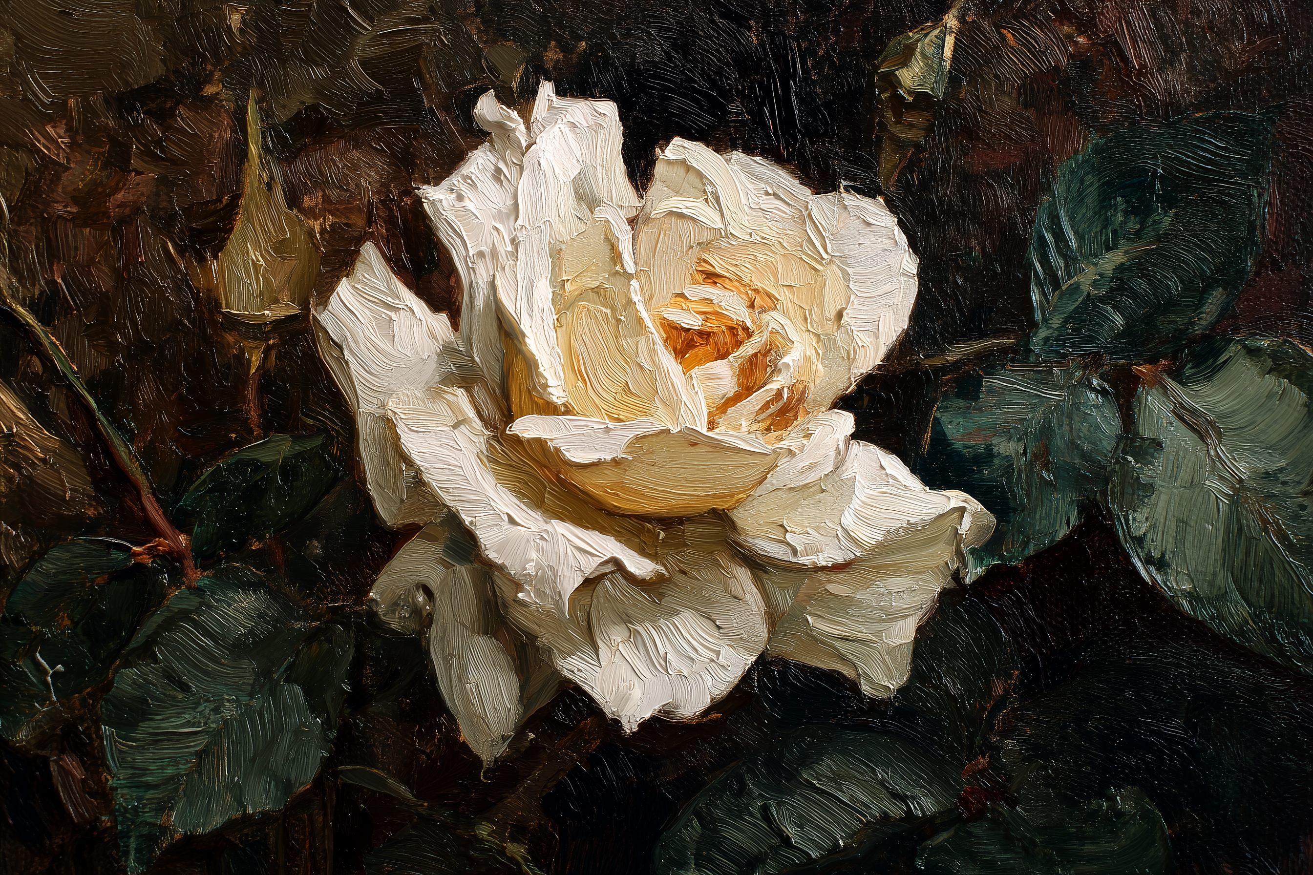 Cream Petals Among Literary Treasures