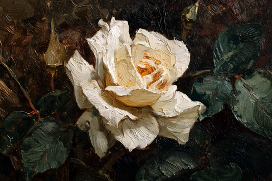 Cream Petals Among Literary Treasures