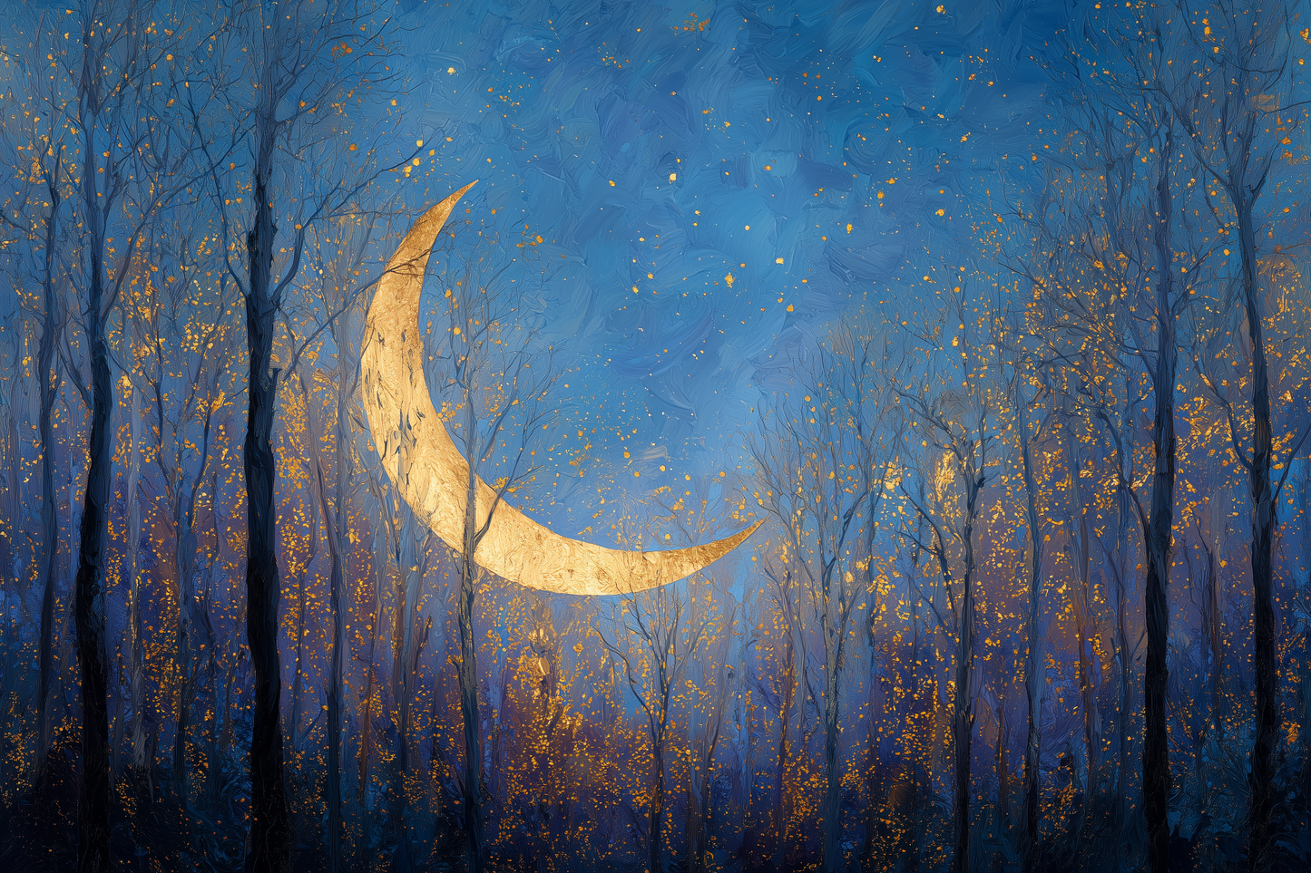 Crescent Forest Bathes In Starlight