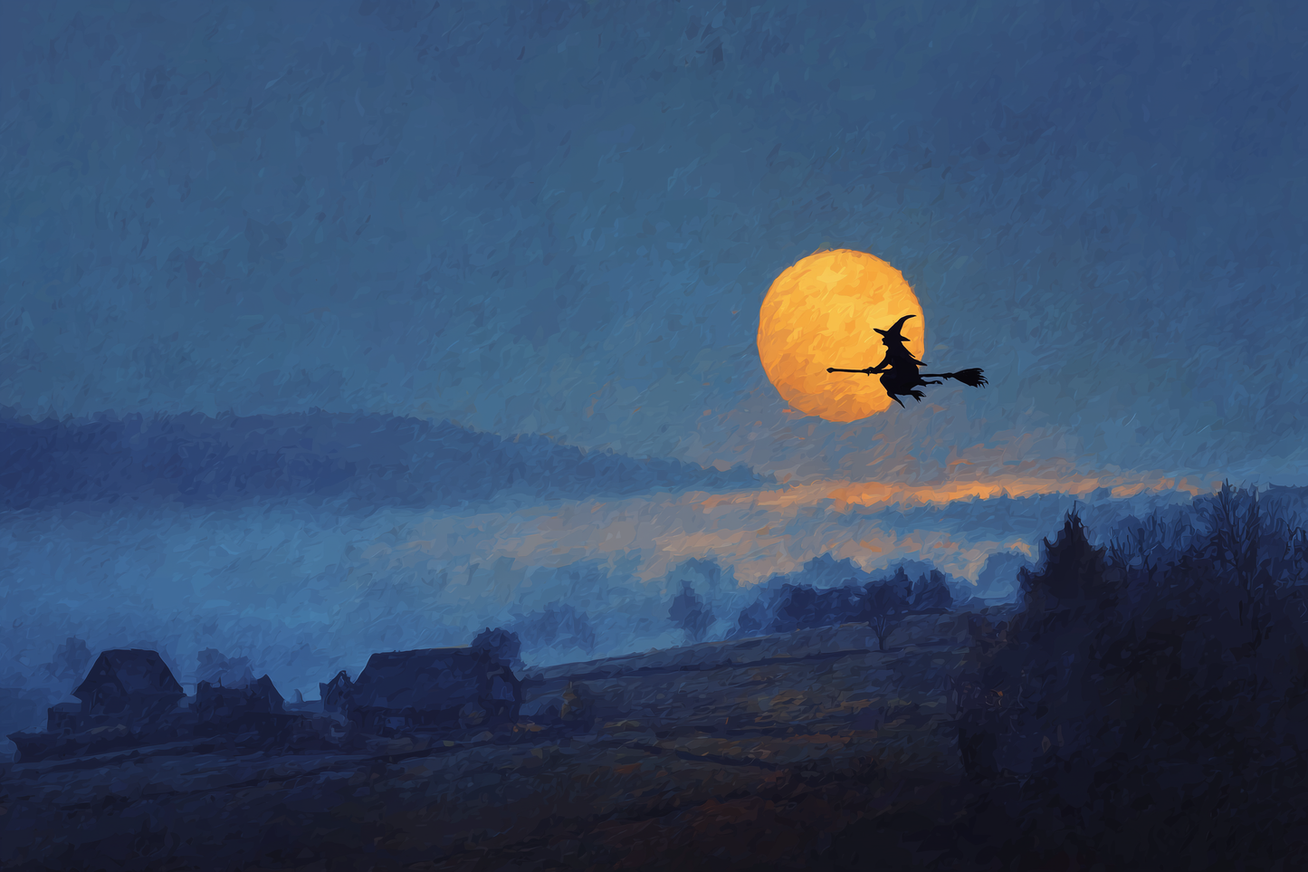 Harvest Moon Beckons Ancient Flight