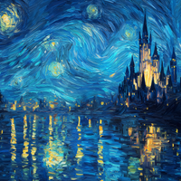 Castle Dreams Under Swirling Skies
