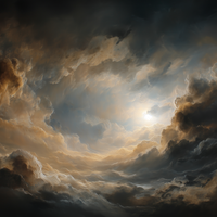 Borrowed Light Between Storm Clouds