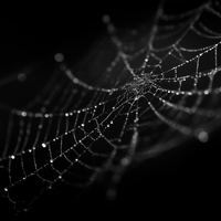 Dew Caught In Midnight Threads