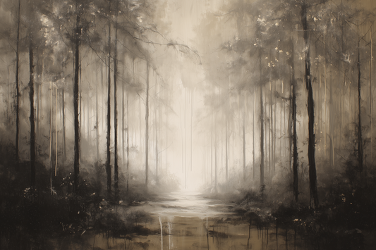 Fog Dwells Between Ancient Pines