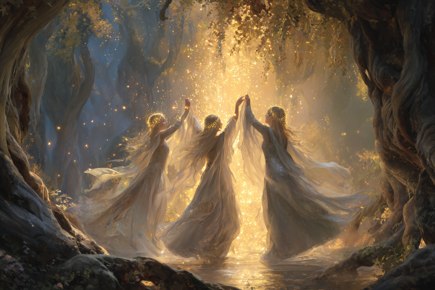 Ancient Dance In Golden Light