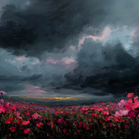 Storm Blooms Against Darkened Sky