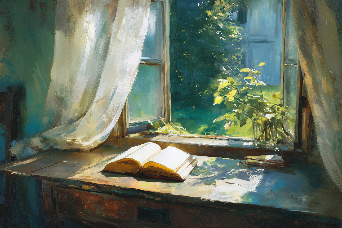 Sunlit Pages Await Summer Breeze