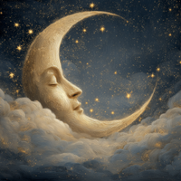 Crescent Dreams Among Starry Skies