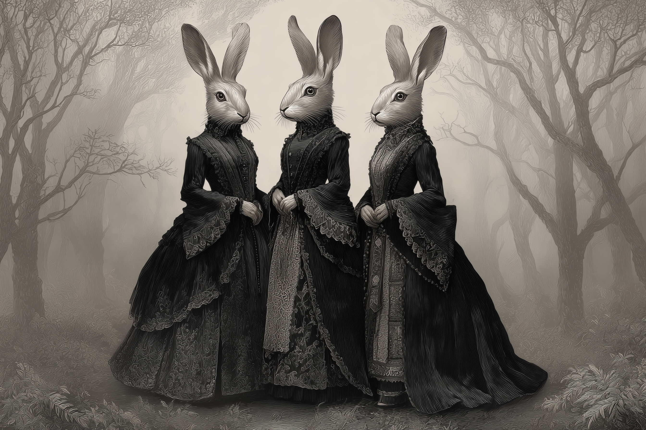 Victorian Hares Tell Forest Tales