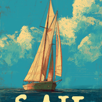 Voyage Beyond Words: Vintage Maritime Poster