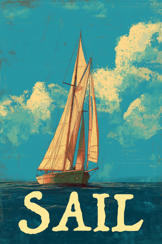 Voyage Beyond Words: Vintage Maritime Poster