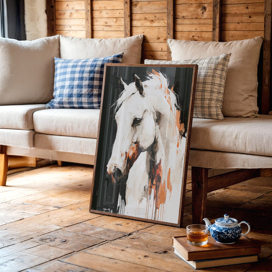 White Stallion in Amber Light