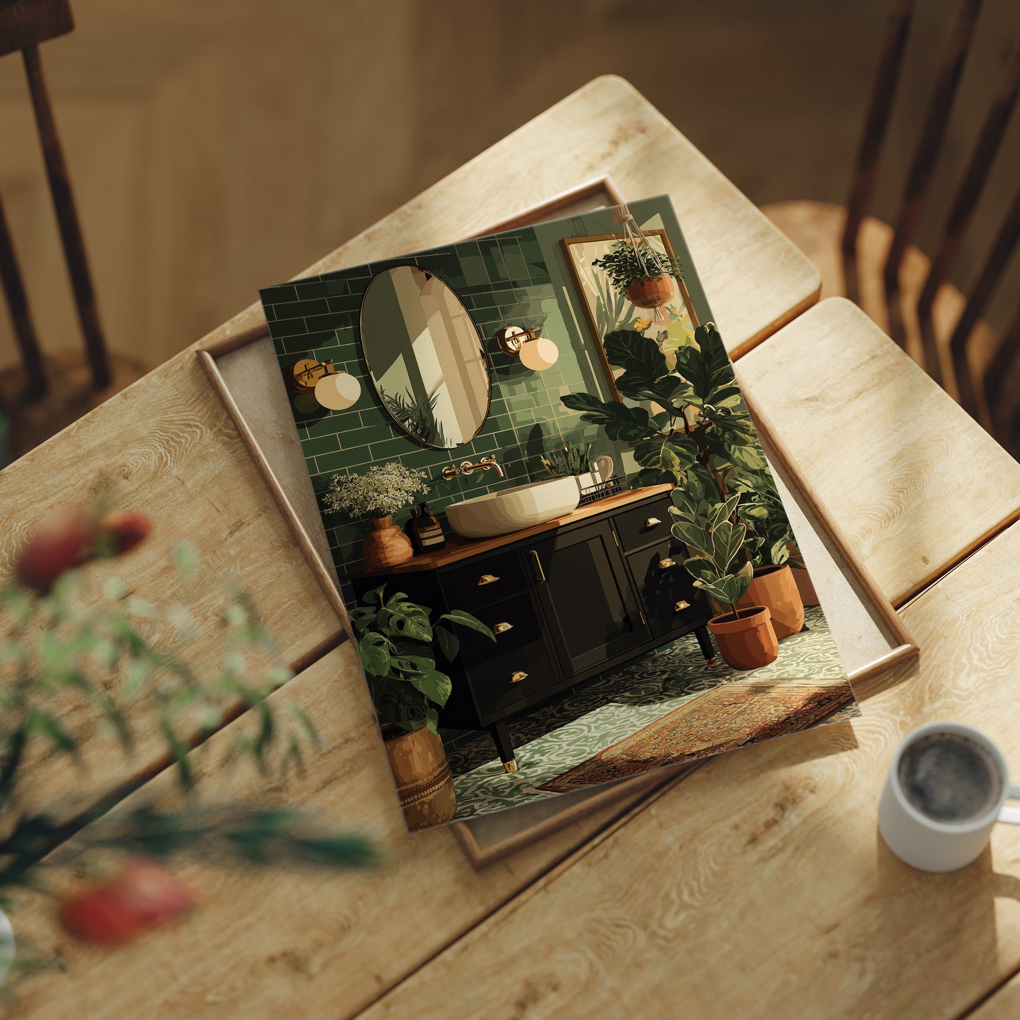Green Tiles and Golden Light