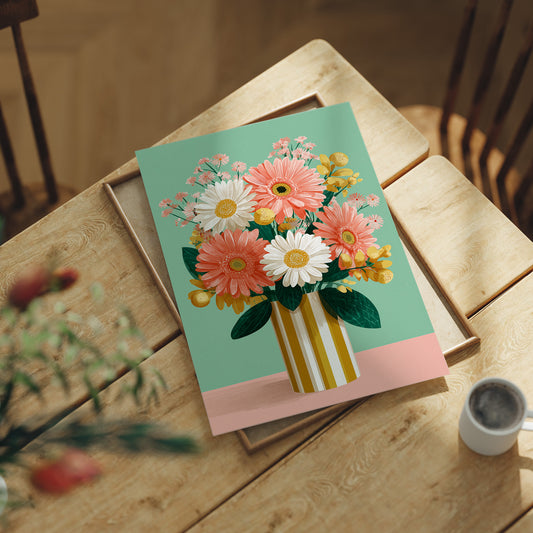 Sunday Flowers in a Striped Vase