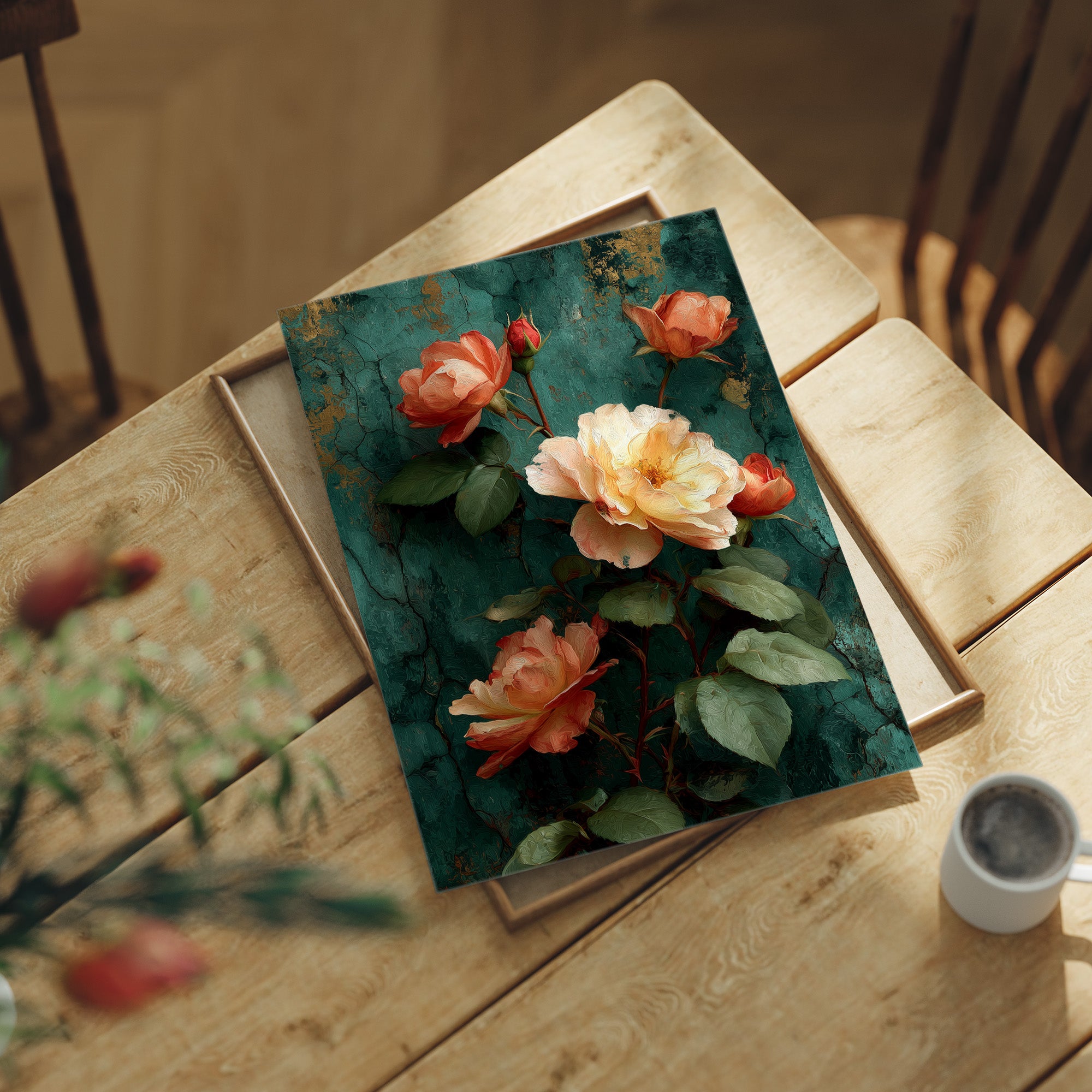 Roses Against the Weathered Wall