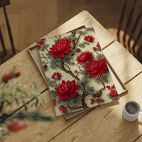Red Blooms on Ivory Branches