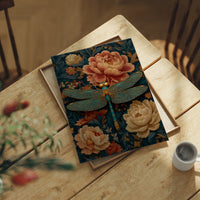The Dragonfly Rests Among Peonies