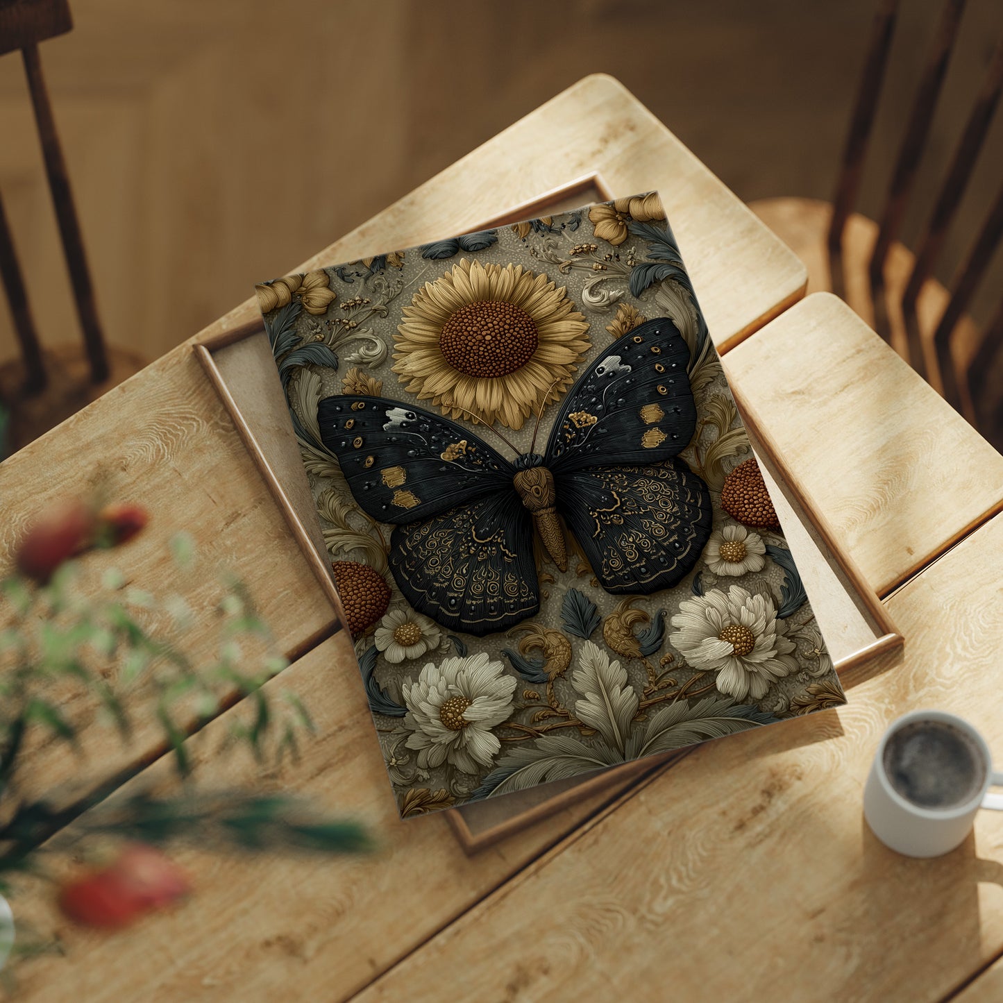 Dark Wings on a Golden Garden