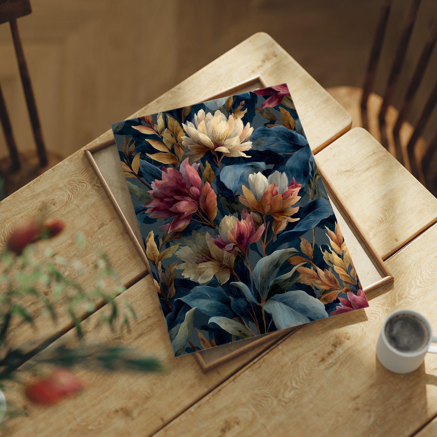 Autumn Magnolias in a Blue Room