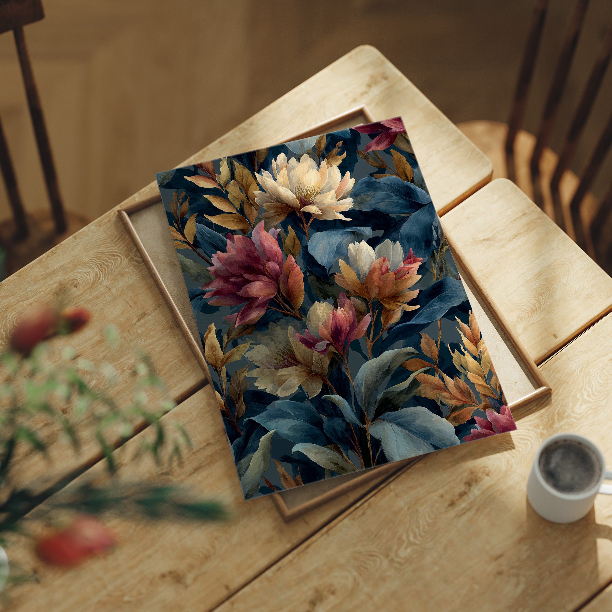 Autumn Magnolias in a Blue Room