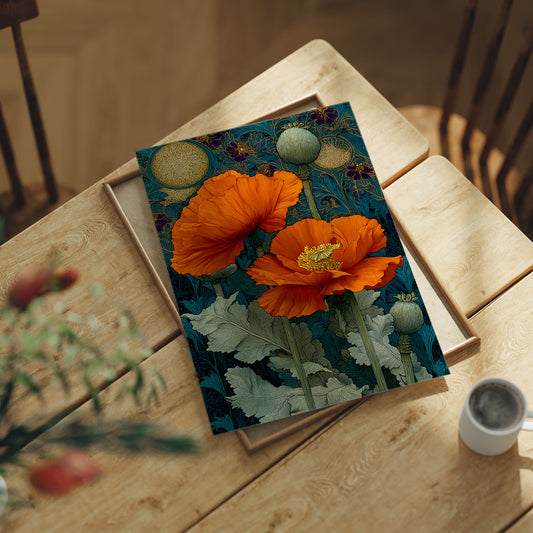 Poppies Under a Gold Moon