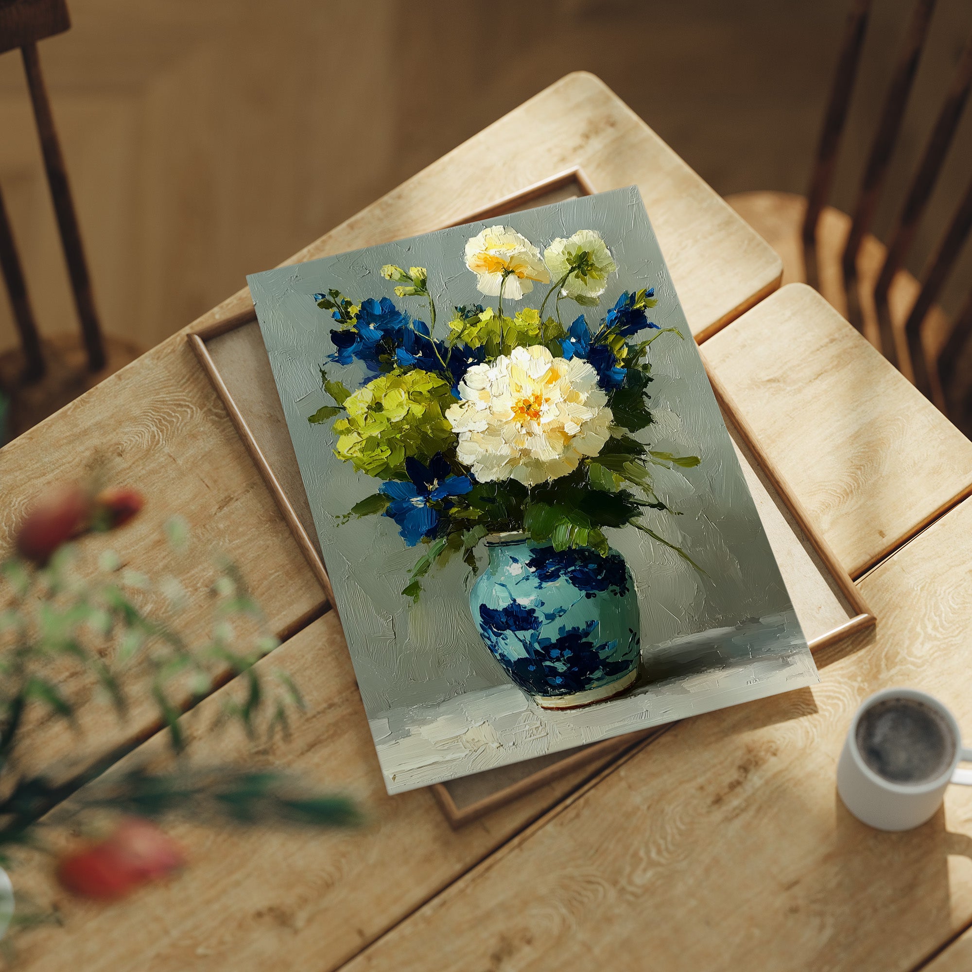 Tuesday Flowers in the Blue Vase