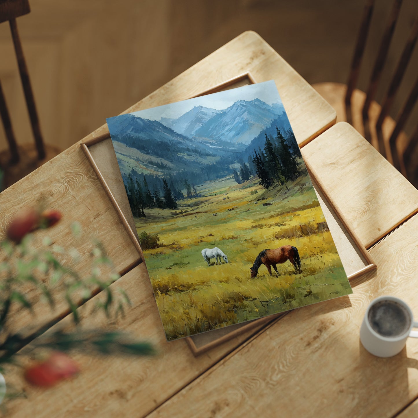 Two Horses, One Quiet Valley