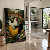 Three Hens and a Cottage Garden