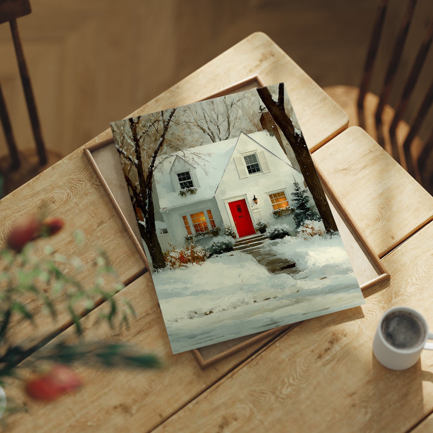 The Red Door in Winter