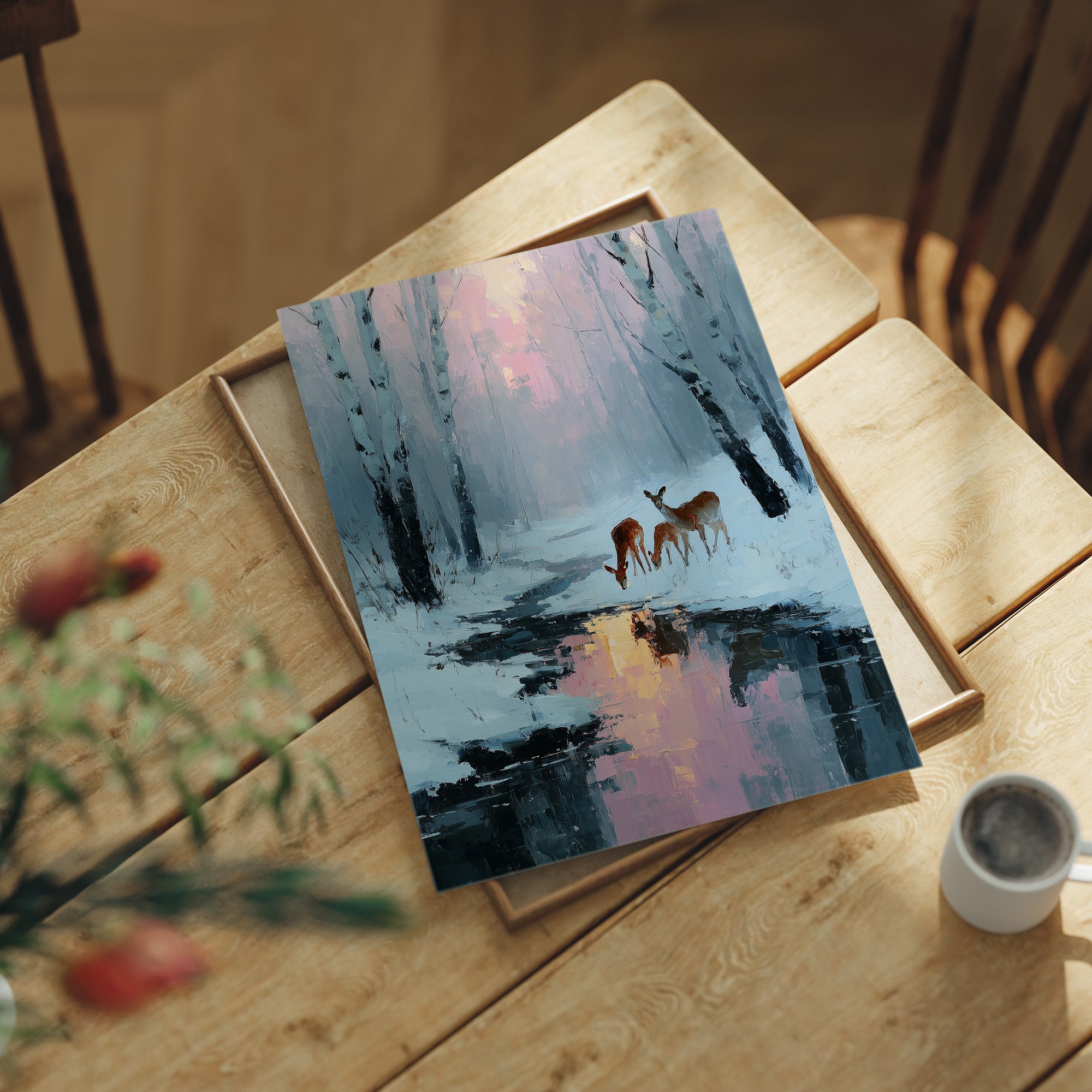 Deer at Rose Dawn