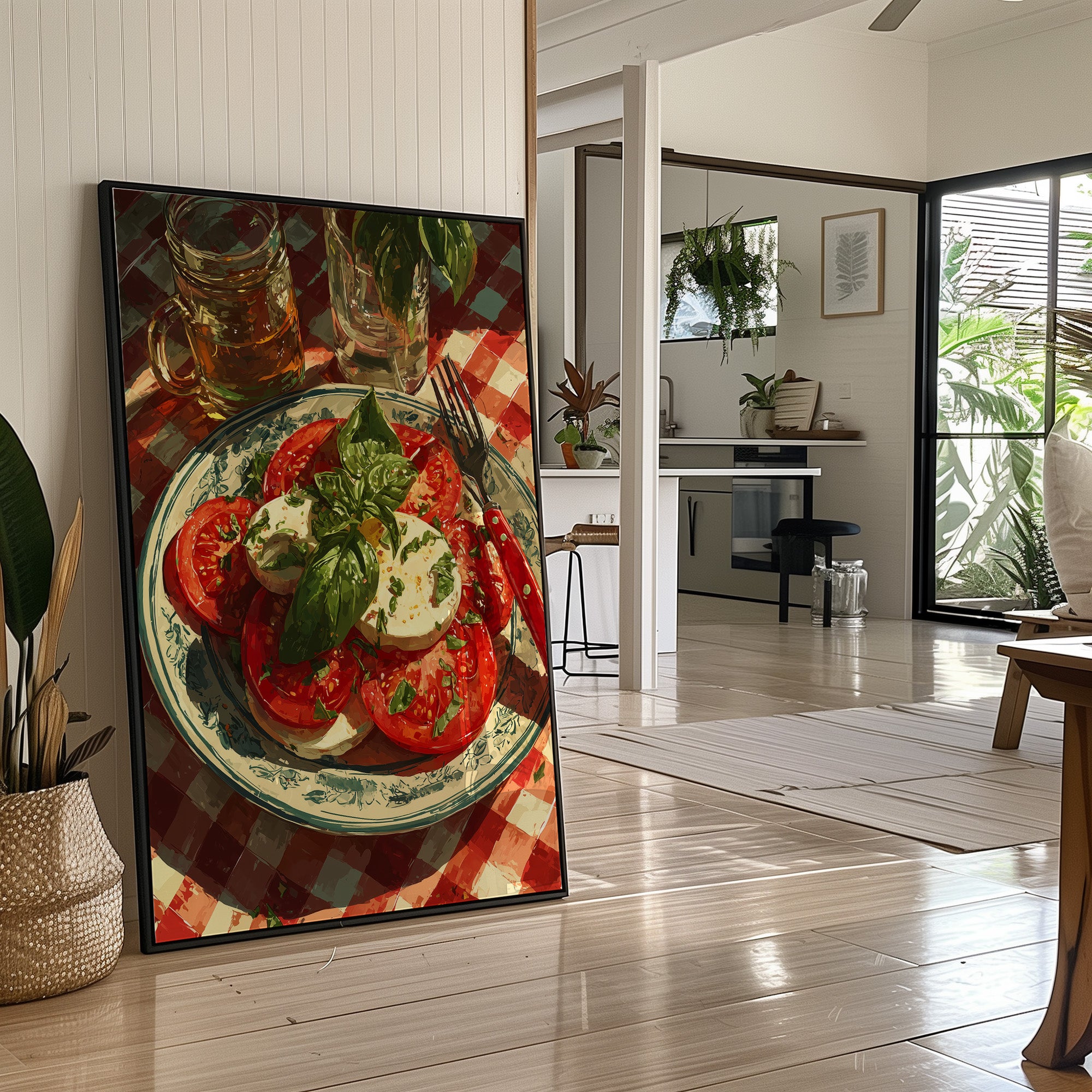 Caprese on Checkered Cloth