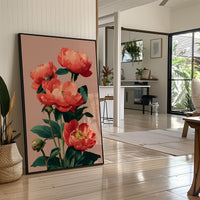 Coral Peonies in Bloom