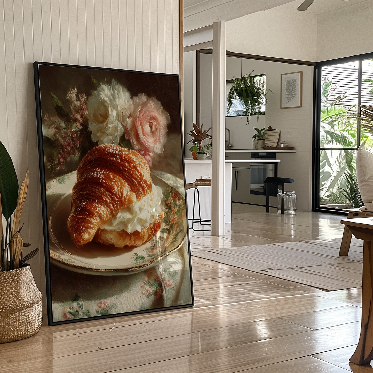 Croissant and Roses