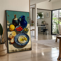 Hummus and Blue Pottery