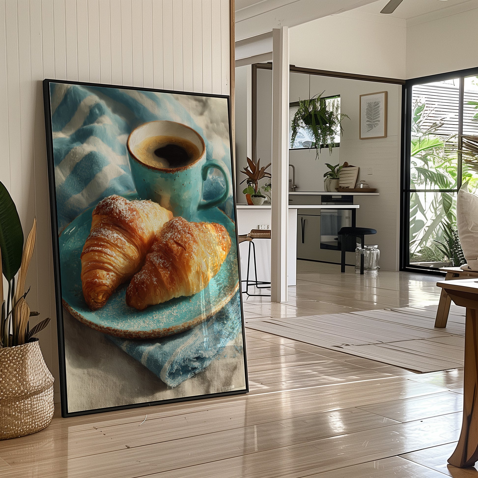 Croissants and Blue Linen