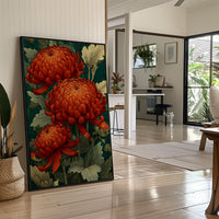 Chrysanthemums in Deep Jade