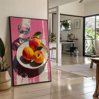 Peaches on Hot Pink