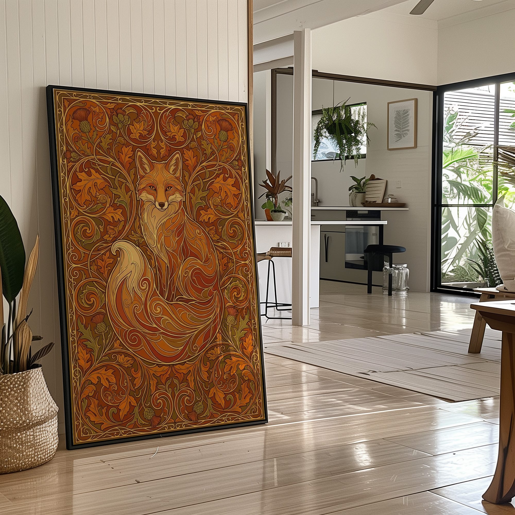 Curled Fox: Art Nouveau Pattern Study