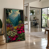 Wildflower Vista: Retro National Park Poster