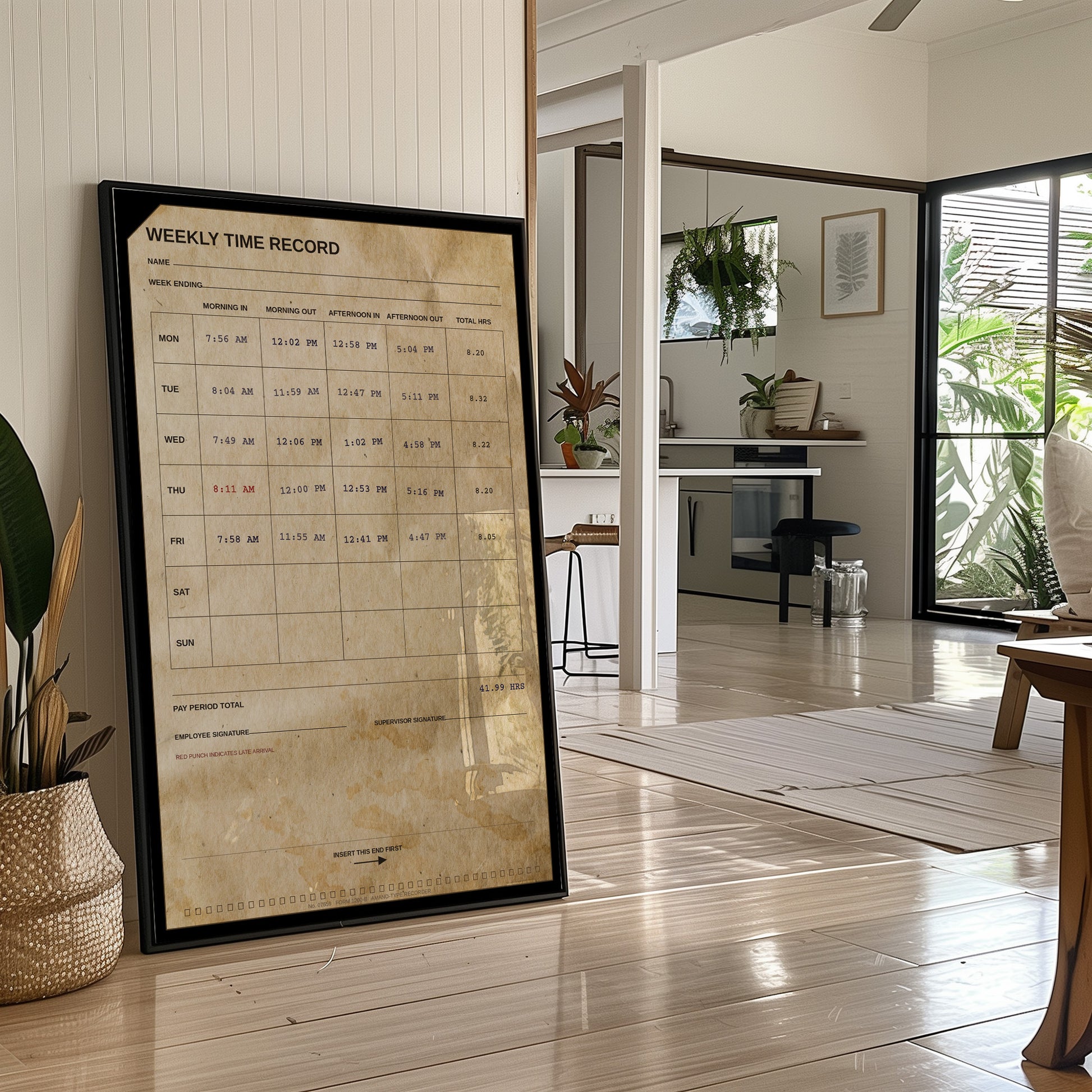 Clocked In: Weekly Time Record Print