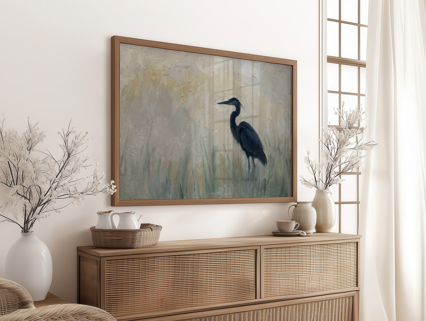 Heron in the Marsh Grass