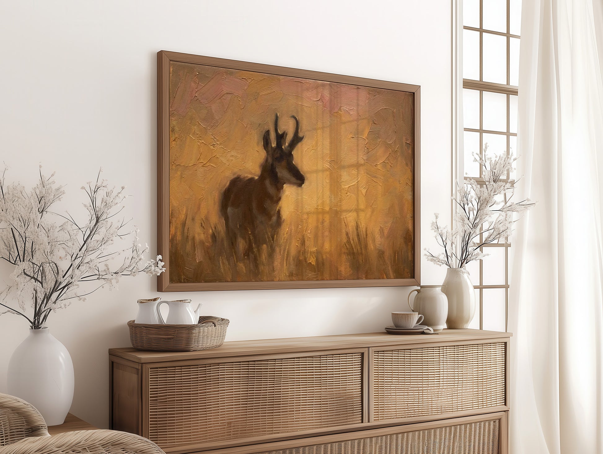Pronghorn in Golden Grass