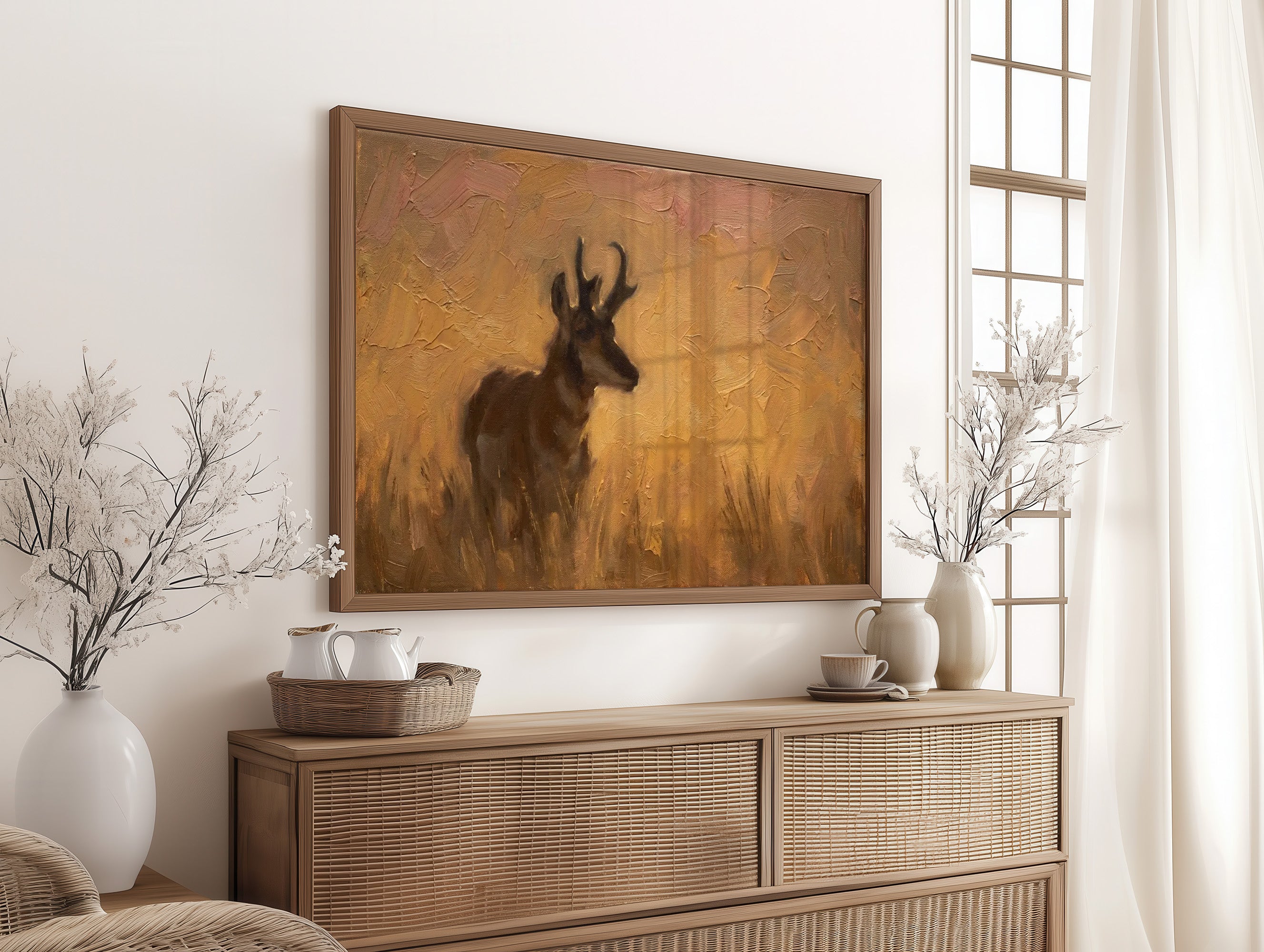 Pronghorn in Golden Grass