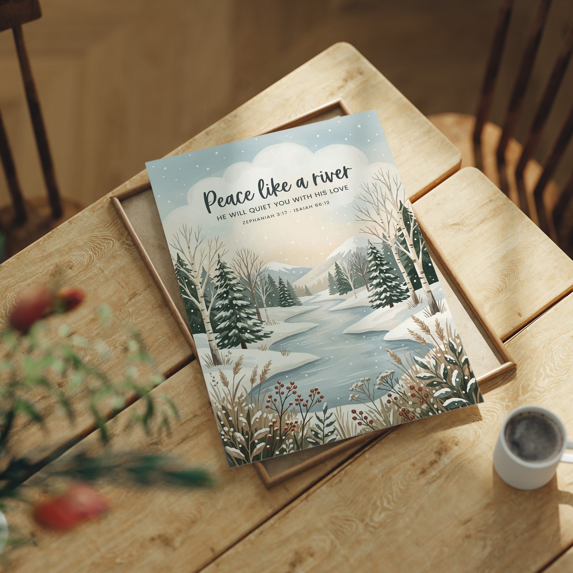 Peace Like a River: Winter Scripture Print