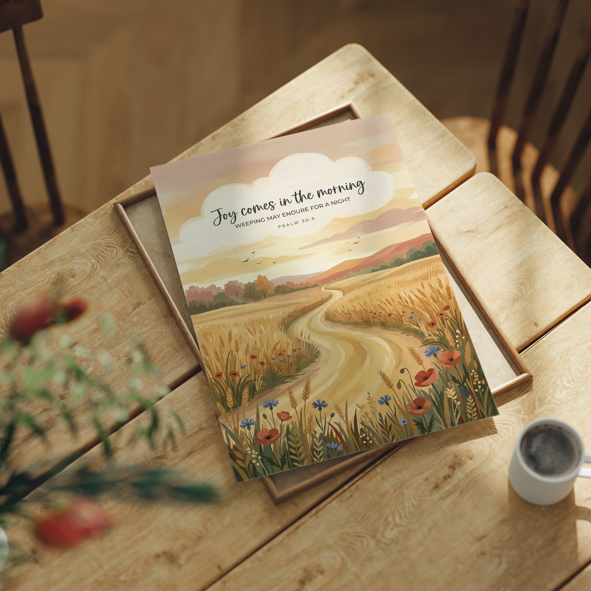 Joy Comes in the Morning: Harvest Scripture Print