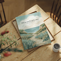 Through the Waters: Coastal Path Scripture Print