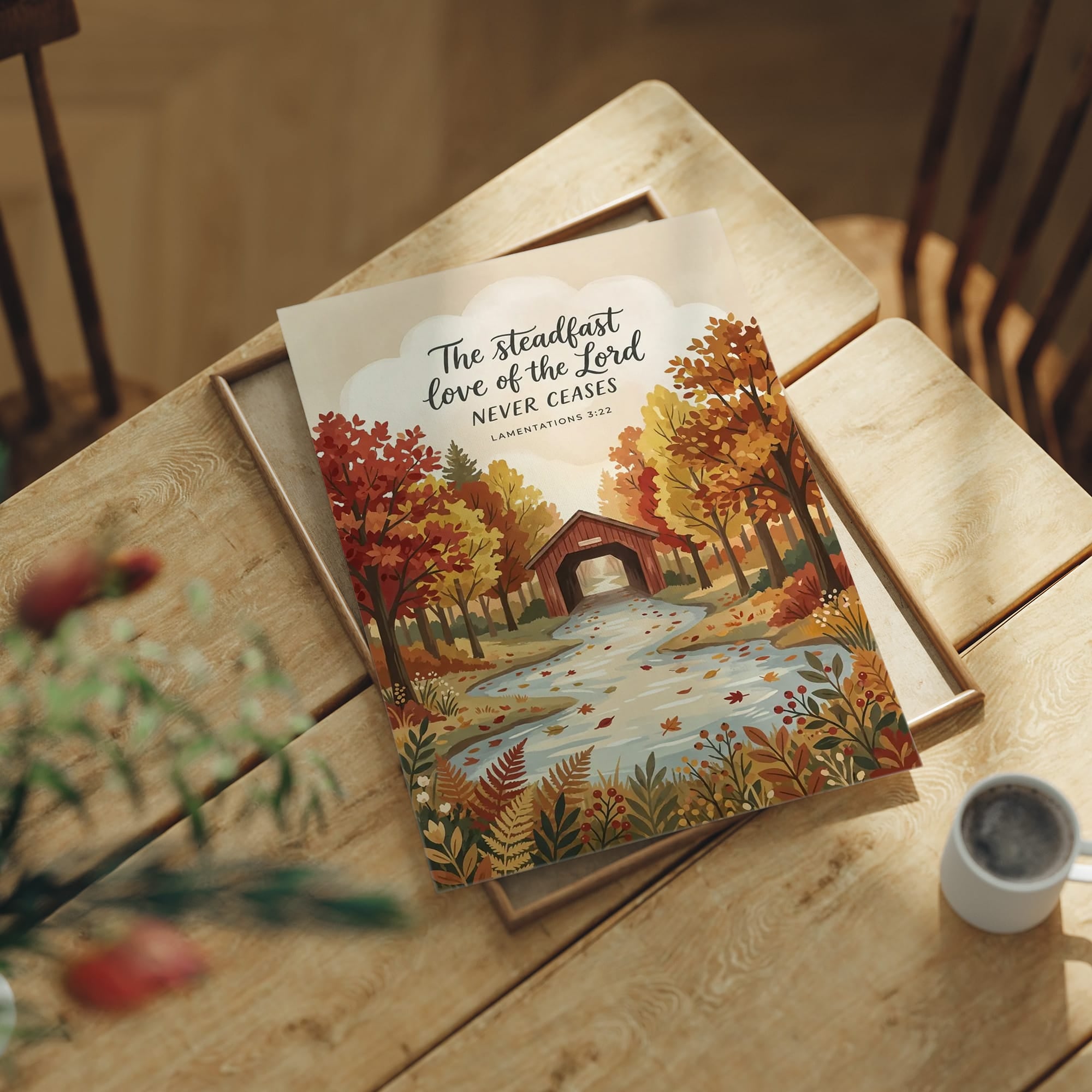 The Steadfast Love of the Lord: Covered Bridge Autumn Stream