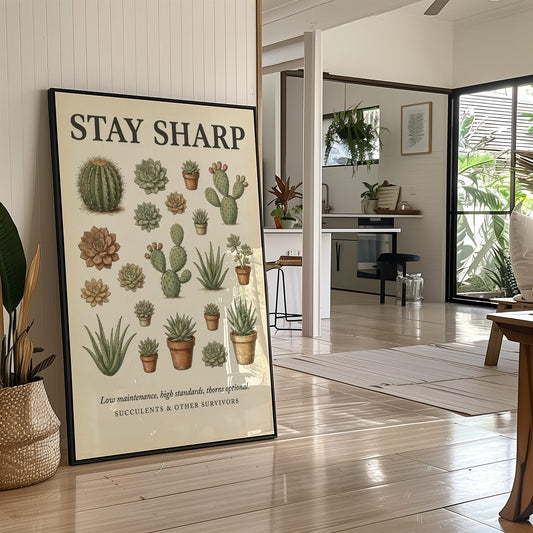 Stay Sharp: Vintage Succulent & Cactus Chart