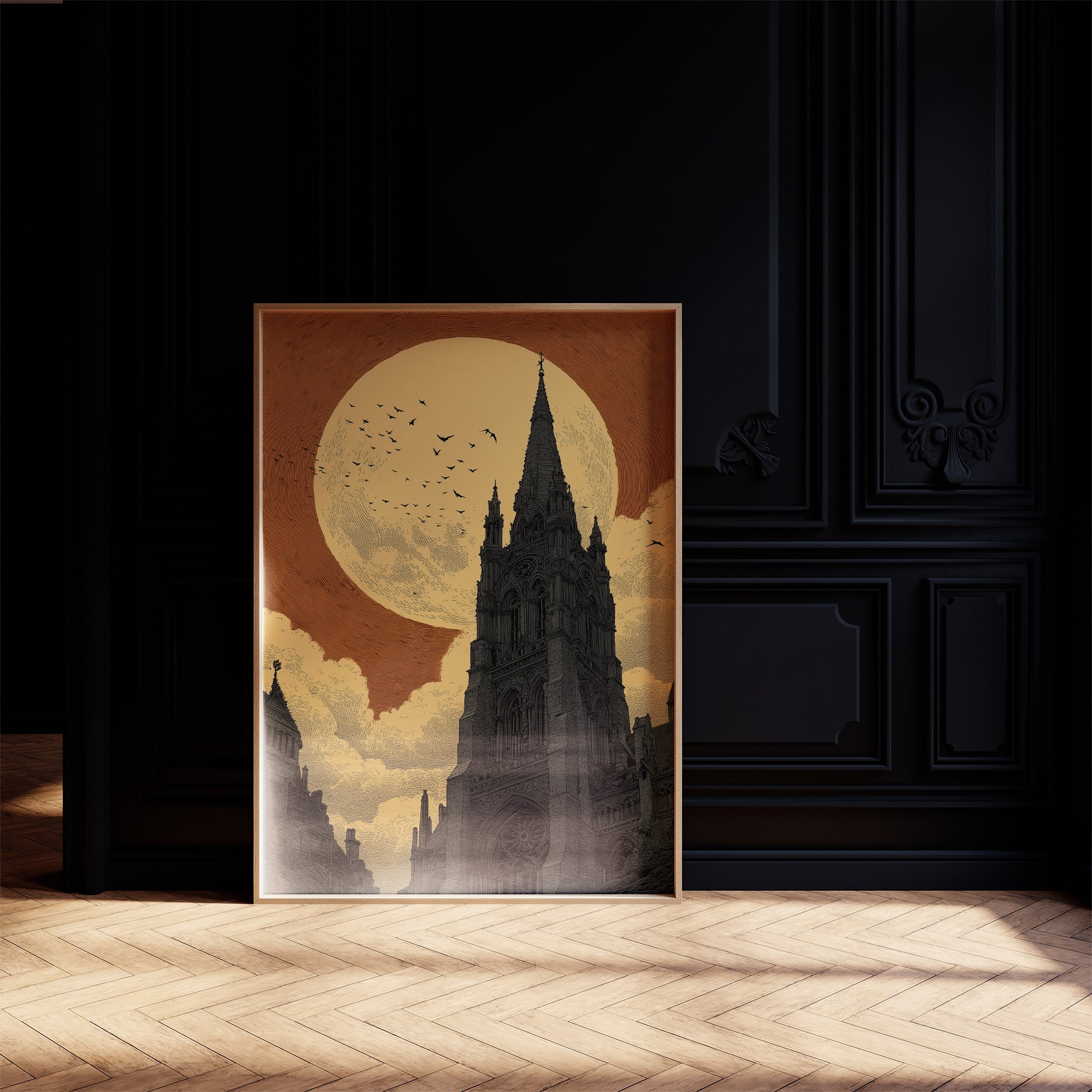 Cathedral Under a Copper Moon