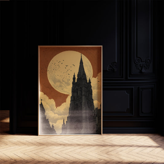 Cathedral Under a Copper Moon